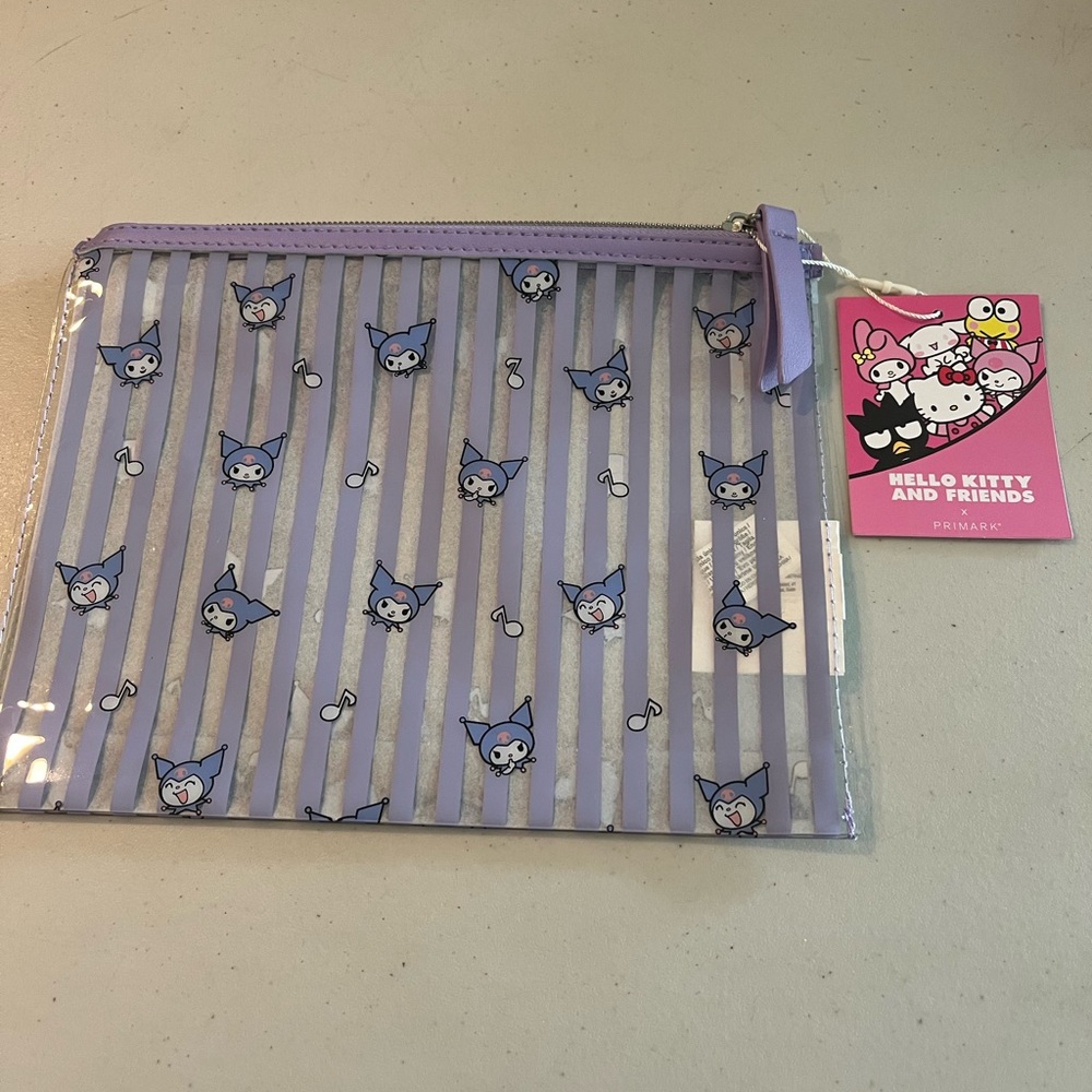 Kuromi - hello kitty and friends Striped Clear Pouch